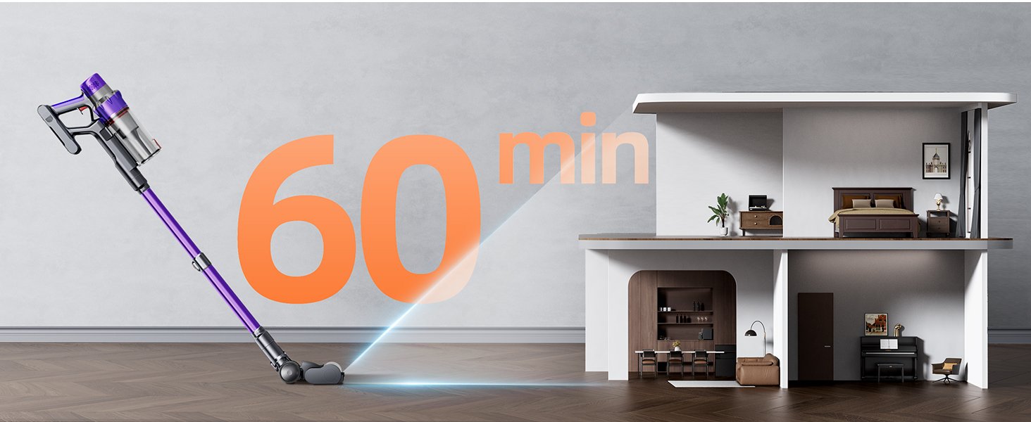 SMOTURE Cordless Vacuum Cleaner, 600W 50KPA Stick Vacuum with